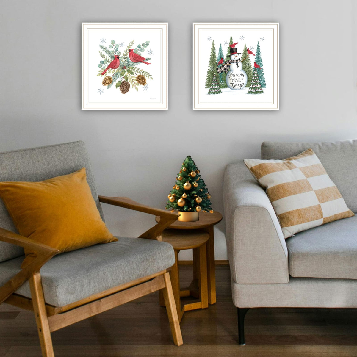 Multicolor Wood Paper Wall Art - 2 Piece Vignette Decor