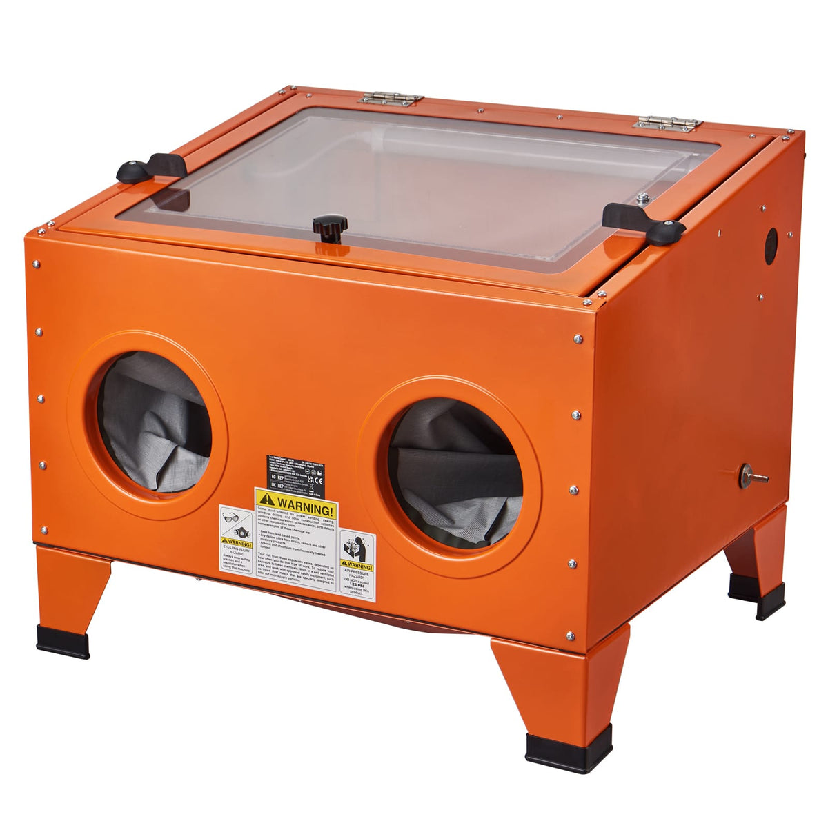 Orange Metal Sandblasting Cabinet - 25 Gallon Capacity
