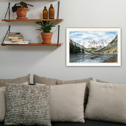 Trendy Wall Art Maroon Bells - Multi-Color Wood Frame Decor