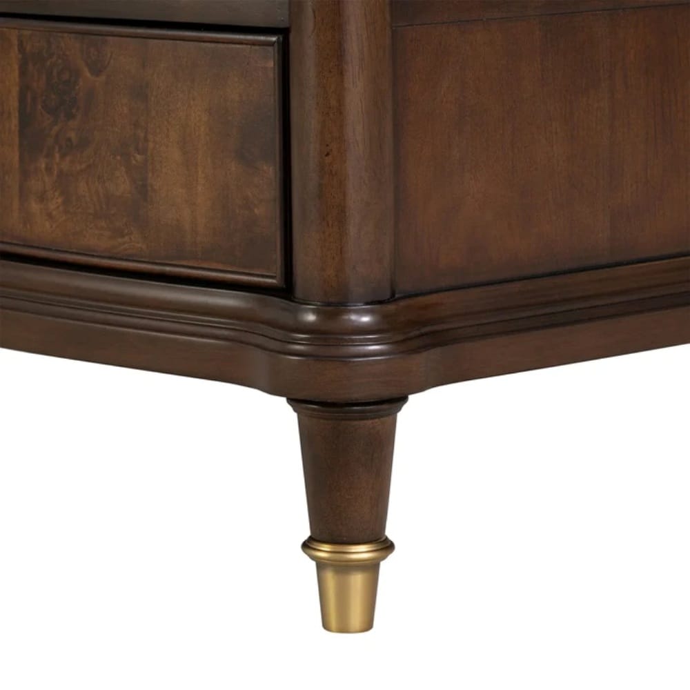 Traditional Cherry Nightstand with USB - Bedroom Storage