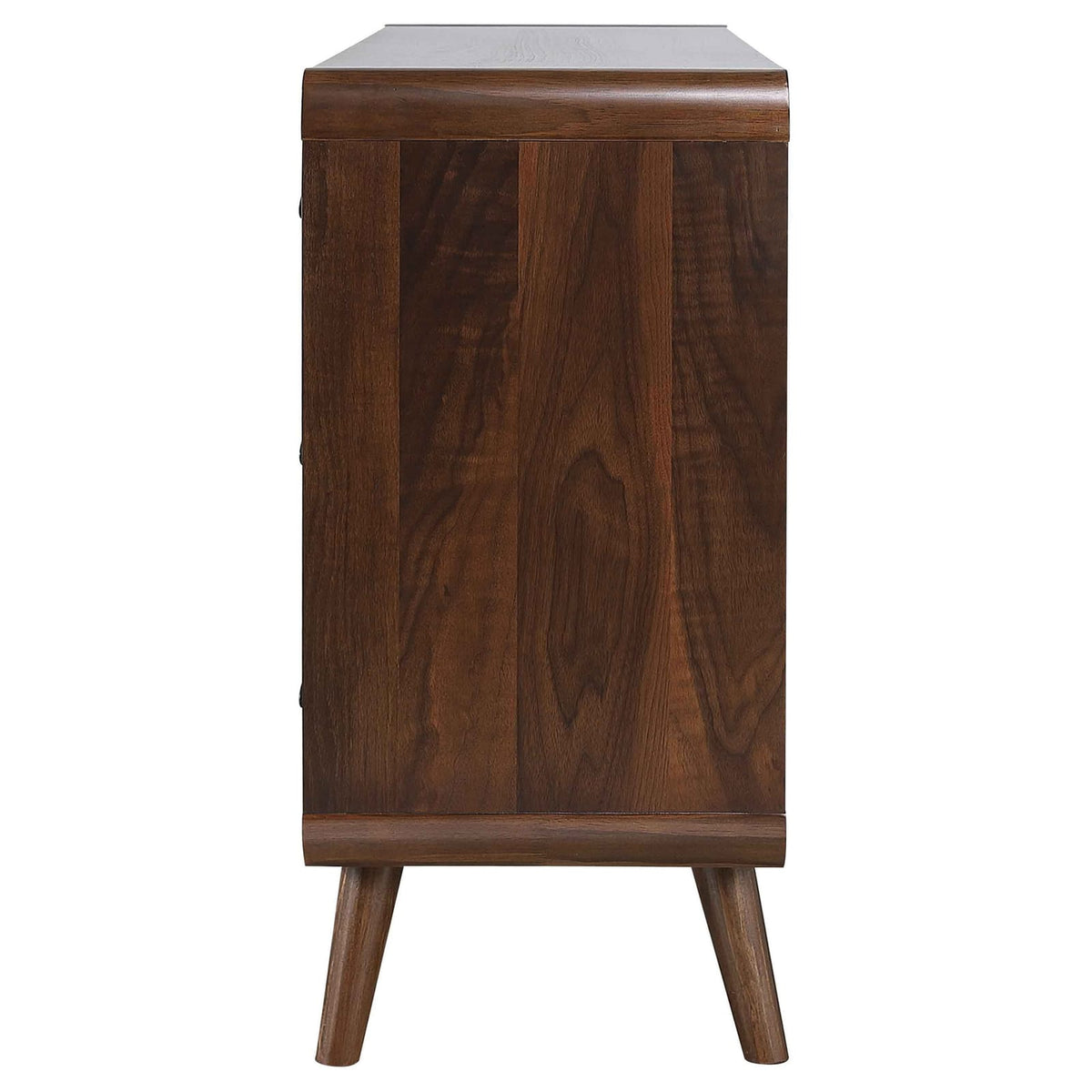 Dark Walnut 6-Drawer Bedroom Dresser - Pine Wood