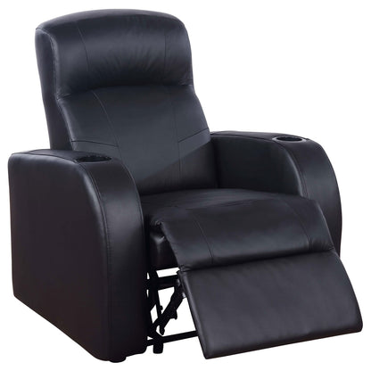 Black Genuine Leather Recliner - 32.75" Wide