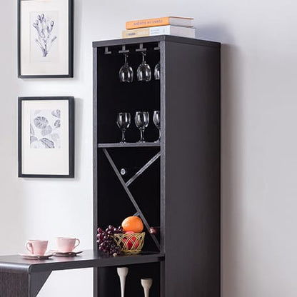 Espresso Bar Cabinet with Wine Storage, 46.5 x 15.5 x 70.75" for Living Room