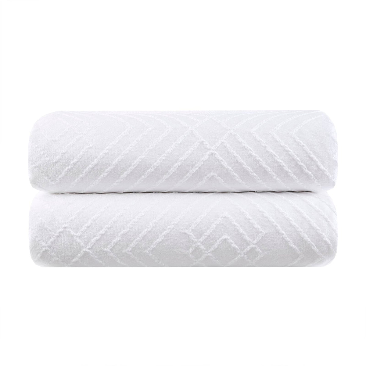1-Piece Full/Queen Essential Lark Coverlet, White - Soft Polyester Blanket