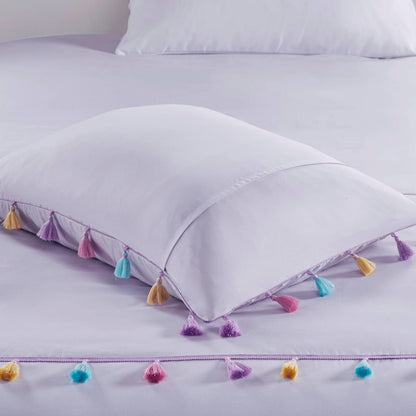 Twin Tassel Comforter Set with Heart Pillow - Multicolor