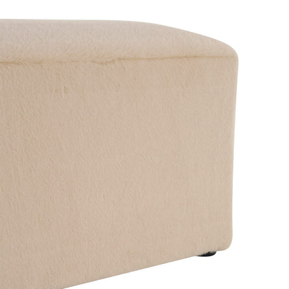 Almond Polyester Ottoman - 55" Rectangle Footstool
