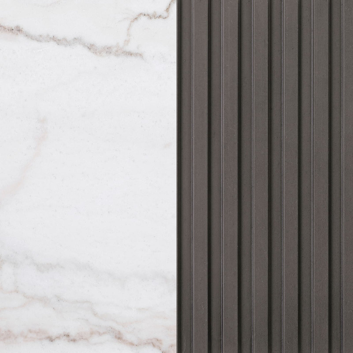 White Marble Round End Table with Engineered Wood Base