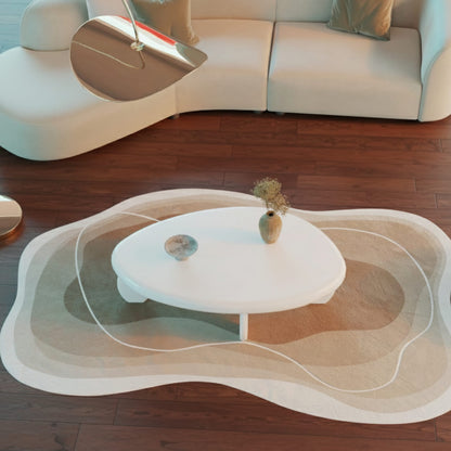 46" Modern White Coffee Table - High Gloss MDF for Living Room