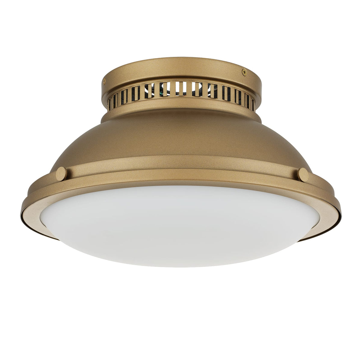 2-Light Brushed Brass Flush Mount - Bedroom Lighting