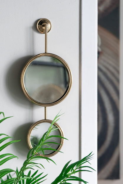 Gold Iron Bathroom Mirror - 11x28.5 Inch Wall Decor