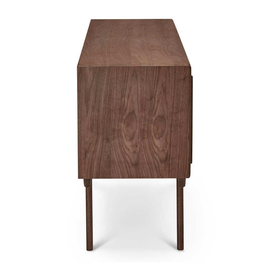 63" Walnut Wood Media Cabinet - Contemporary Storage