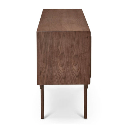 63" Walnut Wood Media Cabinet - Contemporary Storage