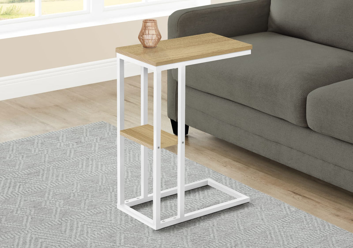 C-Shaped Accent Table - Natural Finish