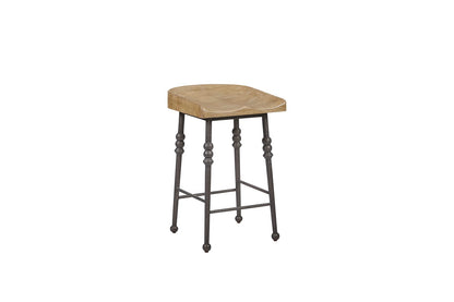 Light Tan Counter Height Saddle Stool - Dining Room