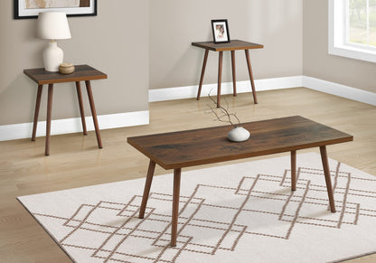 3-Piece Walnut Coffee Table Set - Modern Accent Tables