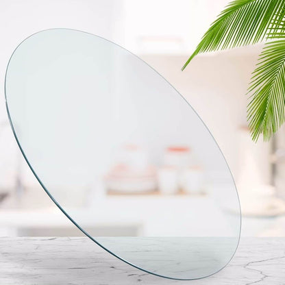 Round Glass Dining Table - 42.13 Inch Diameter for Dining Room