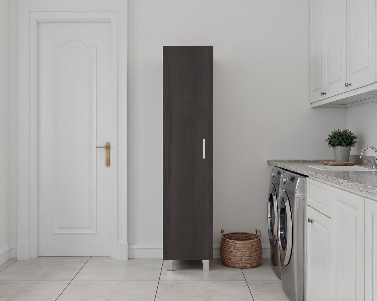 Brown Engineered Wood 4 Shelf Cabinet Storage