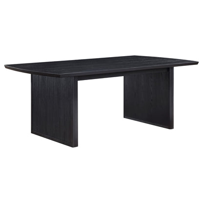 Black Wood Dining Table with Extension Leaf for Kitchen & Dining Rooms