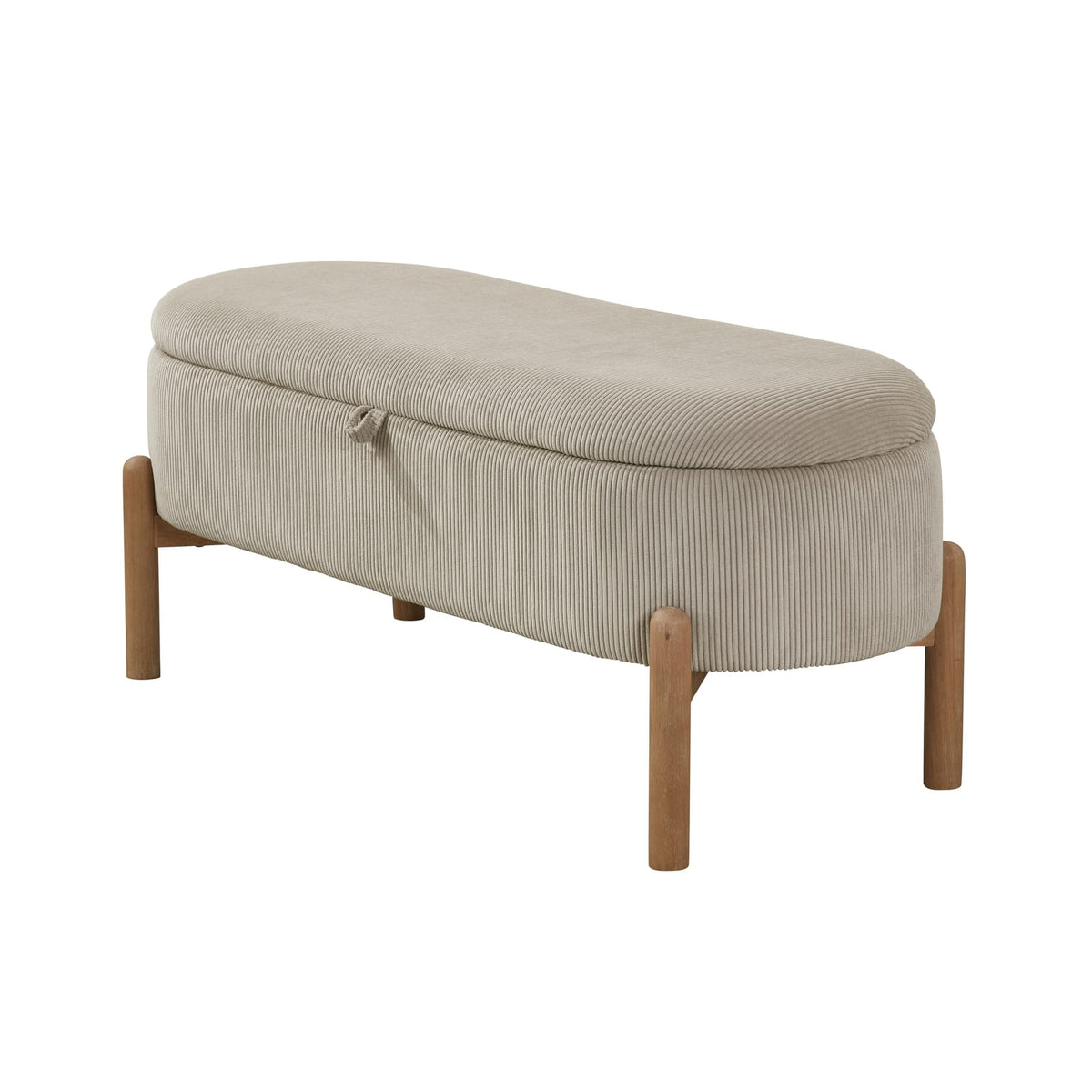 Taupe Mid-Century Modern Storage Bench 42" x 18"