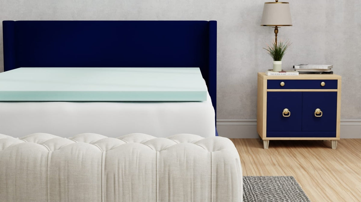 Omne Sleep Plush 3 Inch Twin Memory Foam Cooling Mattress Topper