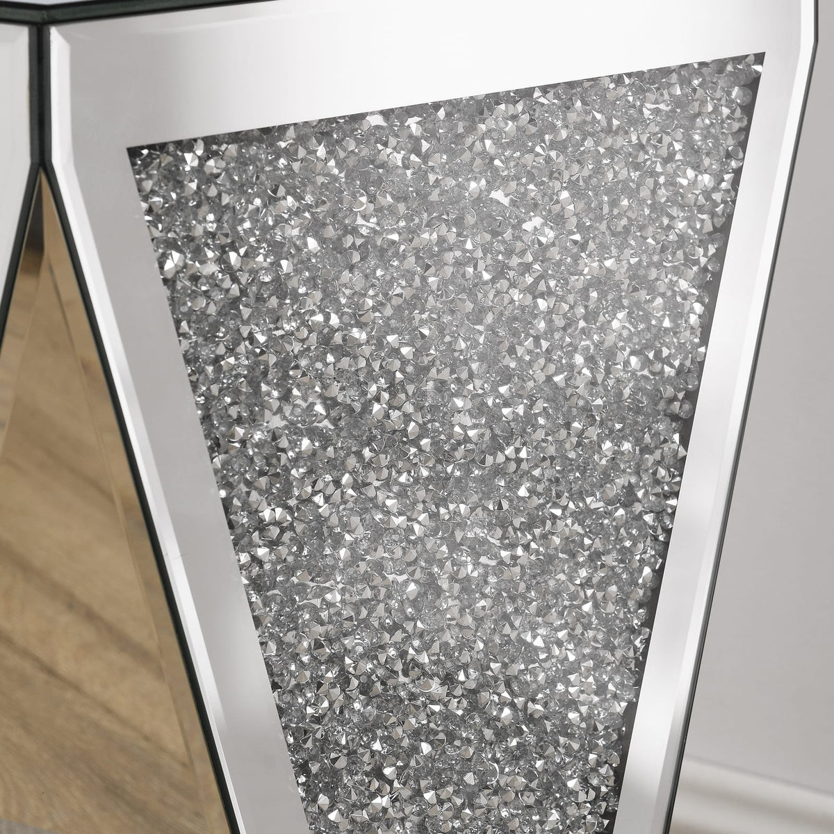 Silver Mirrored Coffee Table - Rectangular Desk & Chair Set