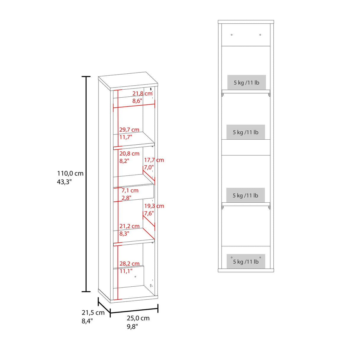 Multicolor Two-Door Wall Cabinet - Vertical Storage for Dining Room