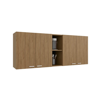 Wall Cabinet 24" H - Four Doors & Storage Shelves for Living Room