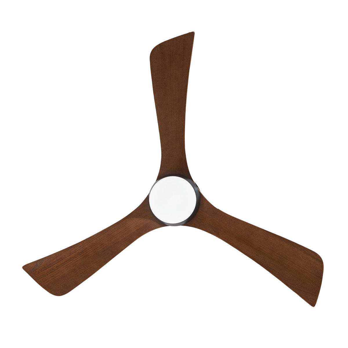 42" Solid Wood Blades Ceiling Fan with Lights - Matte Black
