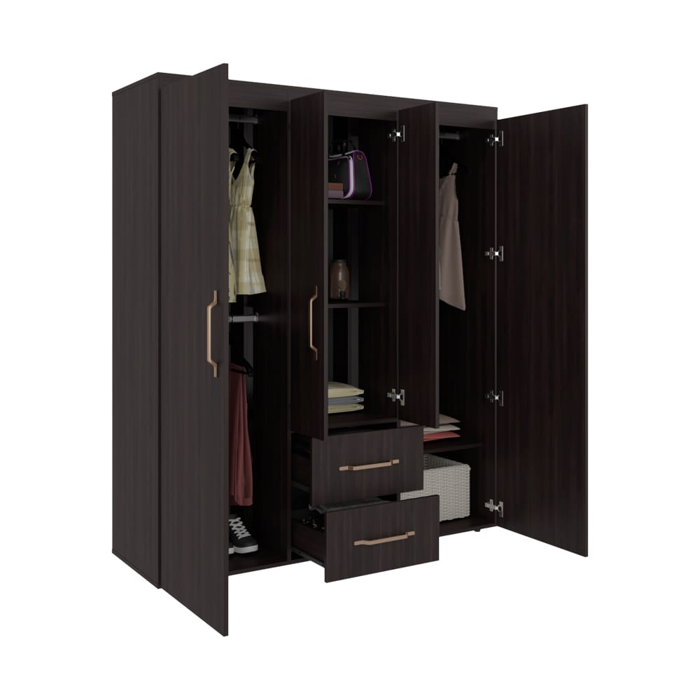 Brown Engineered Wood Dresser - 59" Wide Storage