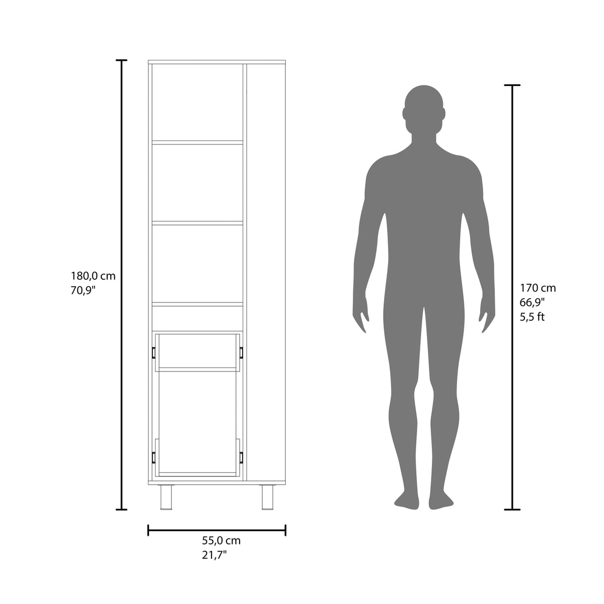 Living Room White Engineered Wood Storage Cabinet with Drawer for Bedroom