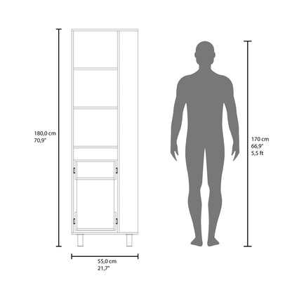 Living Room White Engineered Wood Storage Cabinet with Drawer for Bedroom