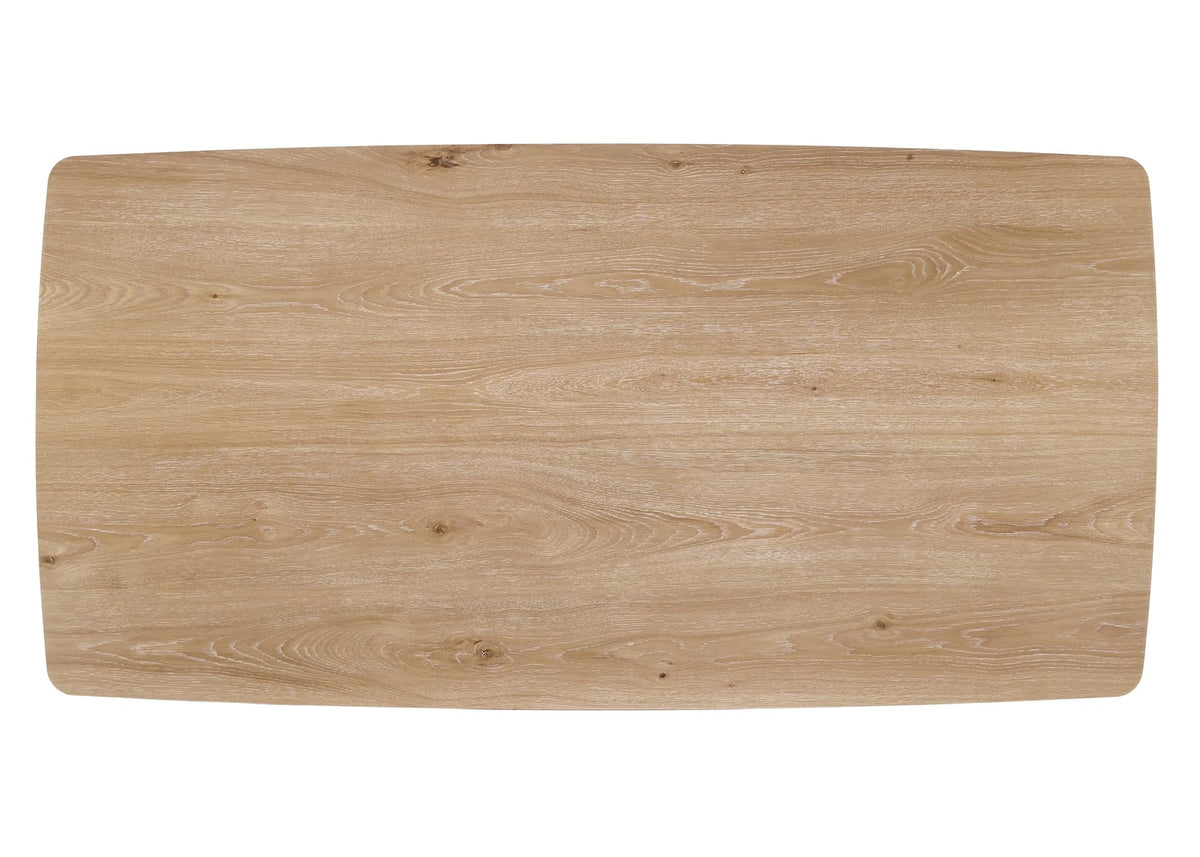6-Person Rectangular Dining Table - Beige Wood