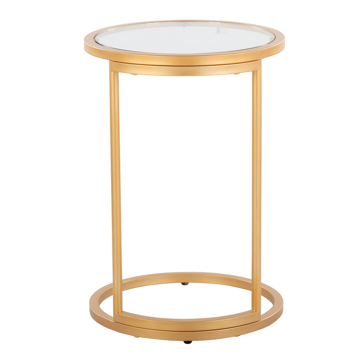Round Zenn End Table - Clear Glass Top