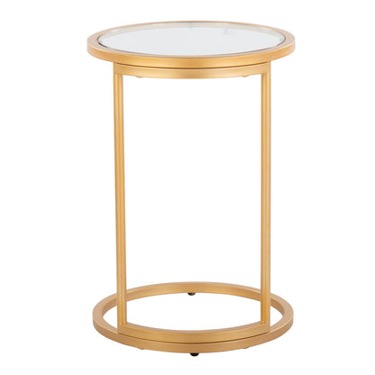 Round Zenn End Table - Clear Glass Top