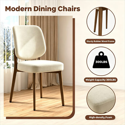 Oatmeal Plywood Dining Chairs Set of 2 for Modern Kitchen Storage