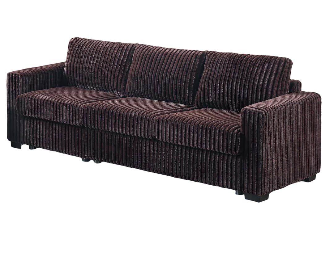 Coffee Corduroy 5 Seat Sofa Set Loveseat for Living Room