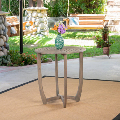 Grey Acacia Wood Bistro Table - 27.5" Outdoor Table