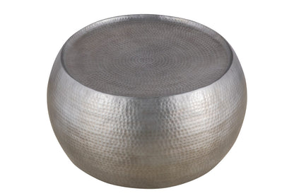 Modern Round Aluminum Coffee Table - Silver, 32 Inch