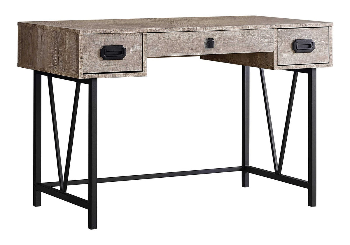 Taupe Computer Desk - Home Office Storage Drawers