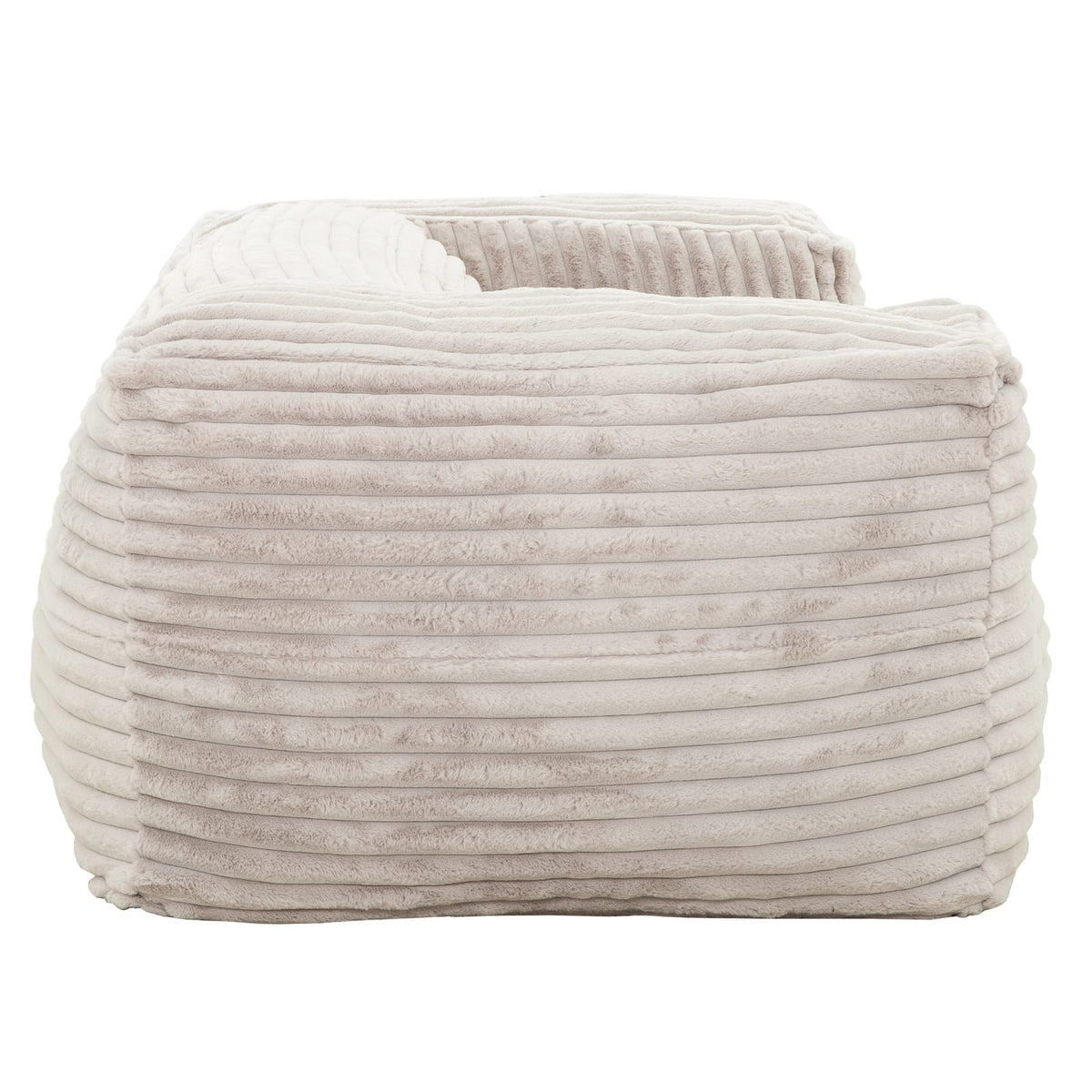 Beige Polyester Memory Foam Bean Bag Sofa - 71" Primary Living Space