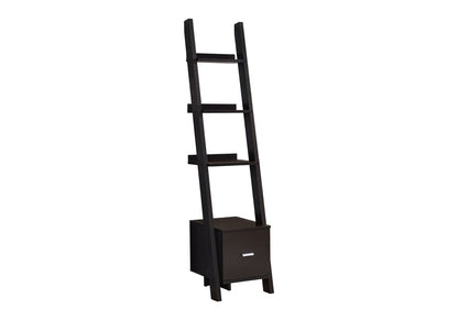 Espresso Particle Board Bookshelf - 69" Tall Display Unit