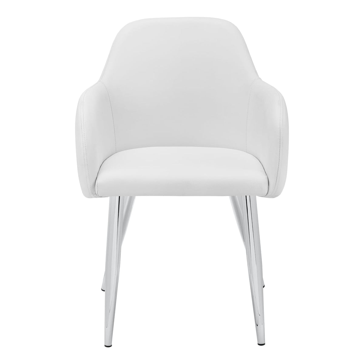 Dining Chairs Set of 2 White Faux Leather - Modern Kitchen Seating
