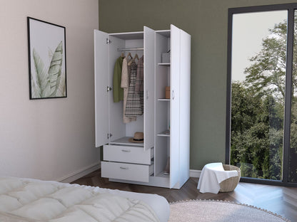 White Bedroom Dresser - 35.4" Wide Storage Cabinet