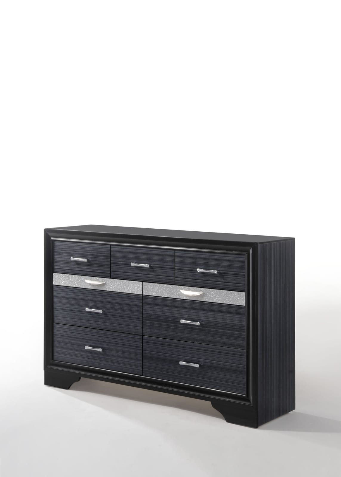 Black Synthetic Wood Dresser - 63" Wide for Bedroom