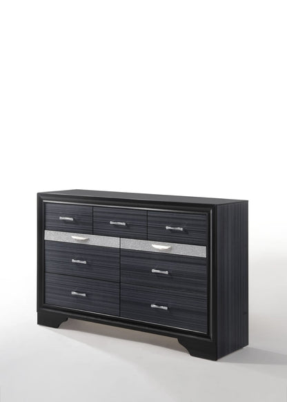 Black Synthetic Wood Dresser - 63" Wide for Bedroom