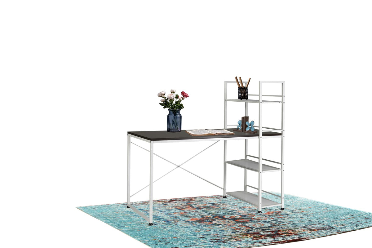 Reversible Smart Workstation Desk - Brown & White for Home Office