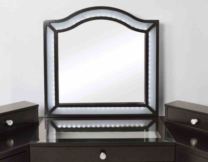 Grey Mix Mirror & Wood Makeup Vanity with 5 Drawers for Bedroom