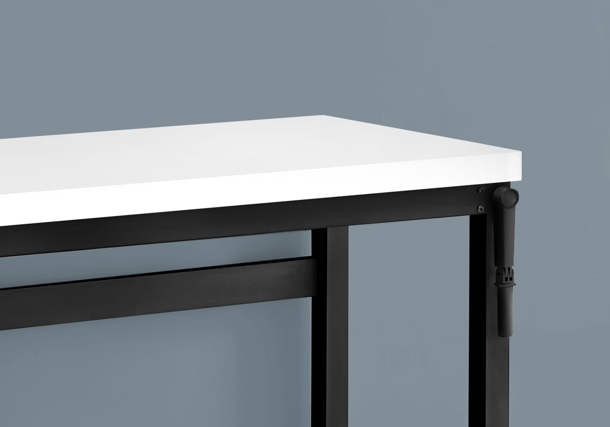 Adjustable White Computer Desk - Home Office Workstation