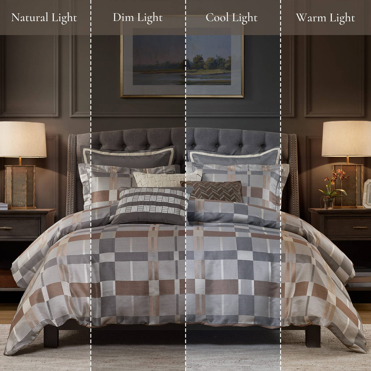 8 Piece Queen Jacquard Oversized Comforter Set - Multicolor