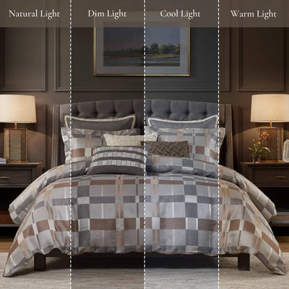 8 Piece Queen Jacquard Oversized Comforter Set - Multicolor